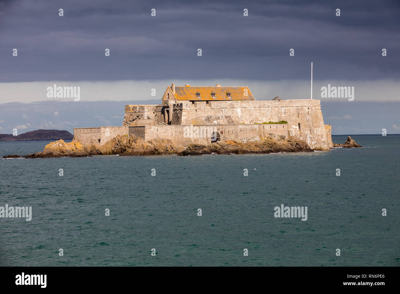 View of the Fort National in Saint Malo a tidal island in the English ...