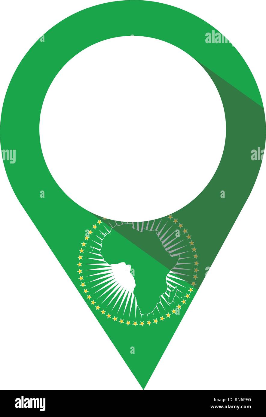 African Union flag pin Stock Vector