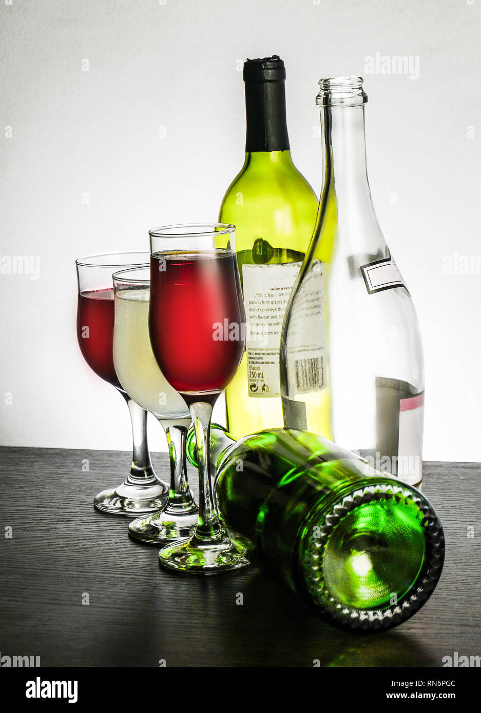Wine and Assorted Colored Bottles Stock Photo Alamy