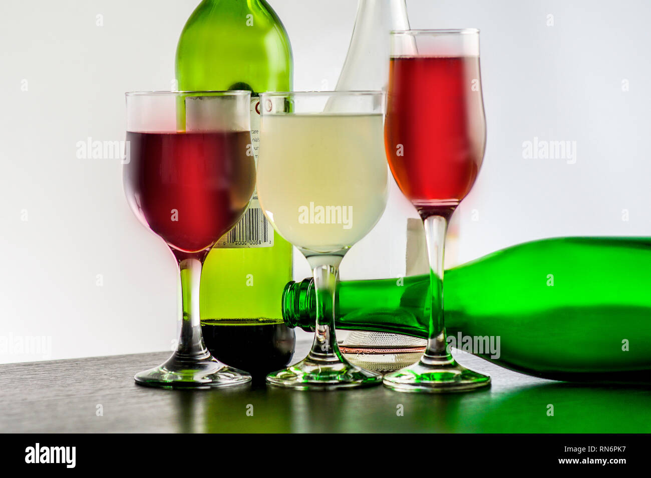Wine and Assorted Colored Bottles Stock Photo Alamy