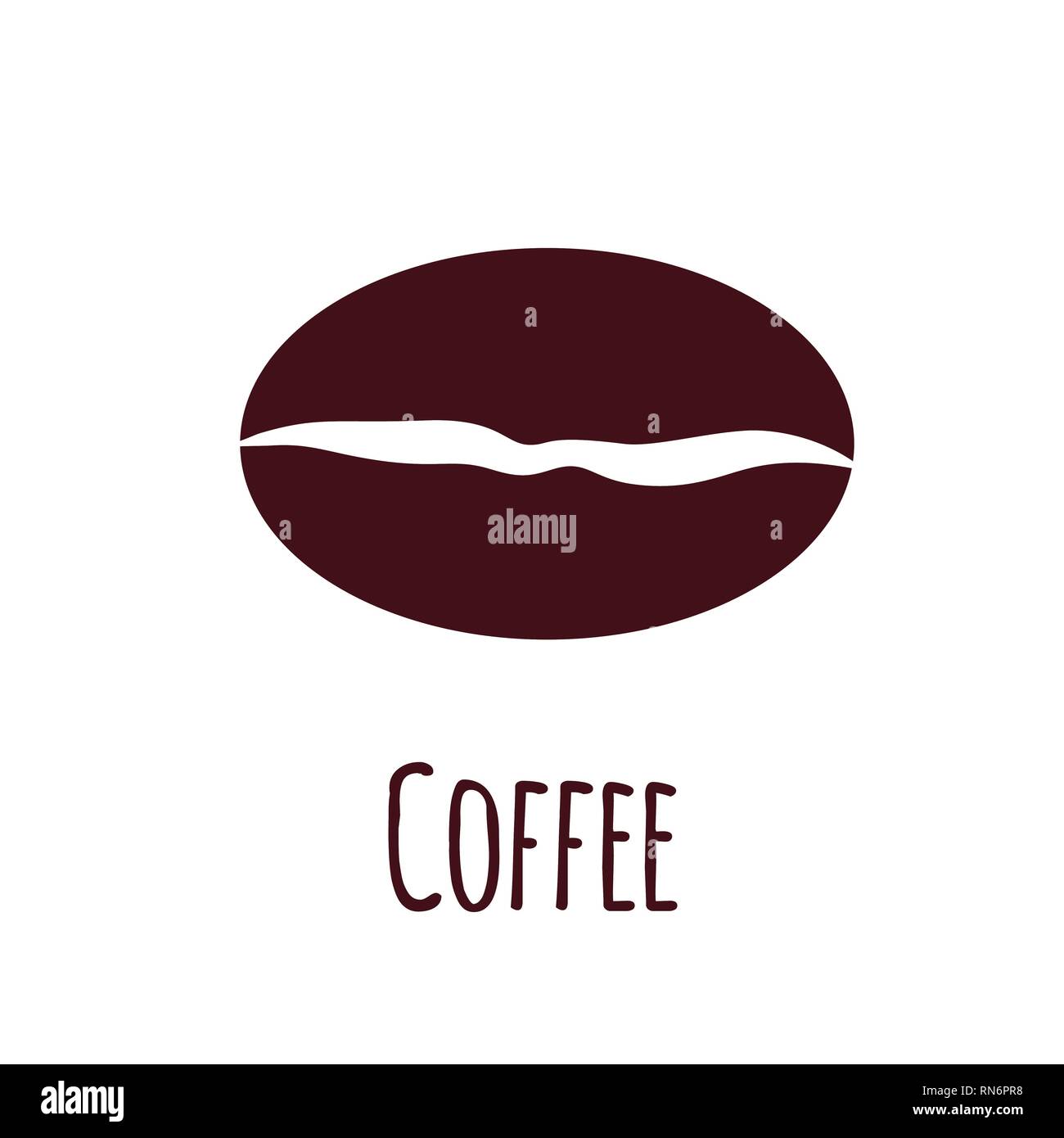 Vector coffee bean icon. Simple flat illustration Stock Vector