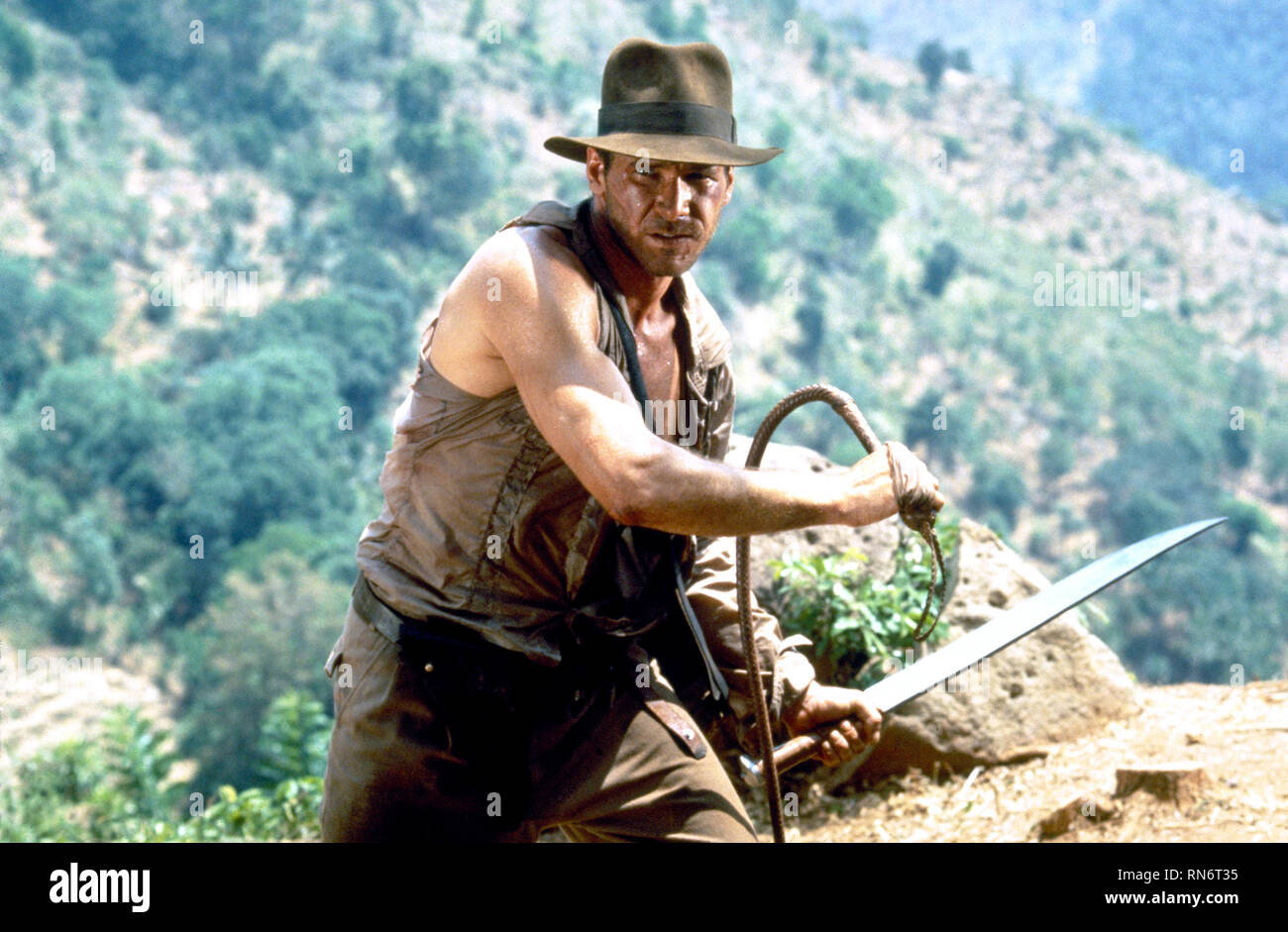 INDIANA JONES AND THE TEMPLE OF DOOM, HARRISON FORD, 1984 Stock Photo