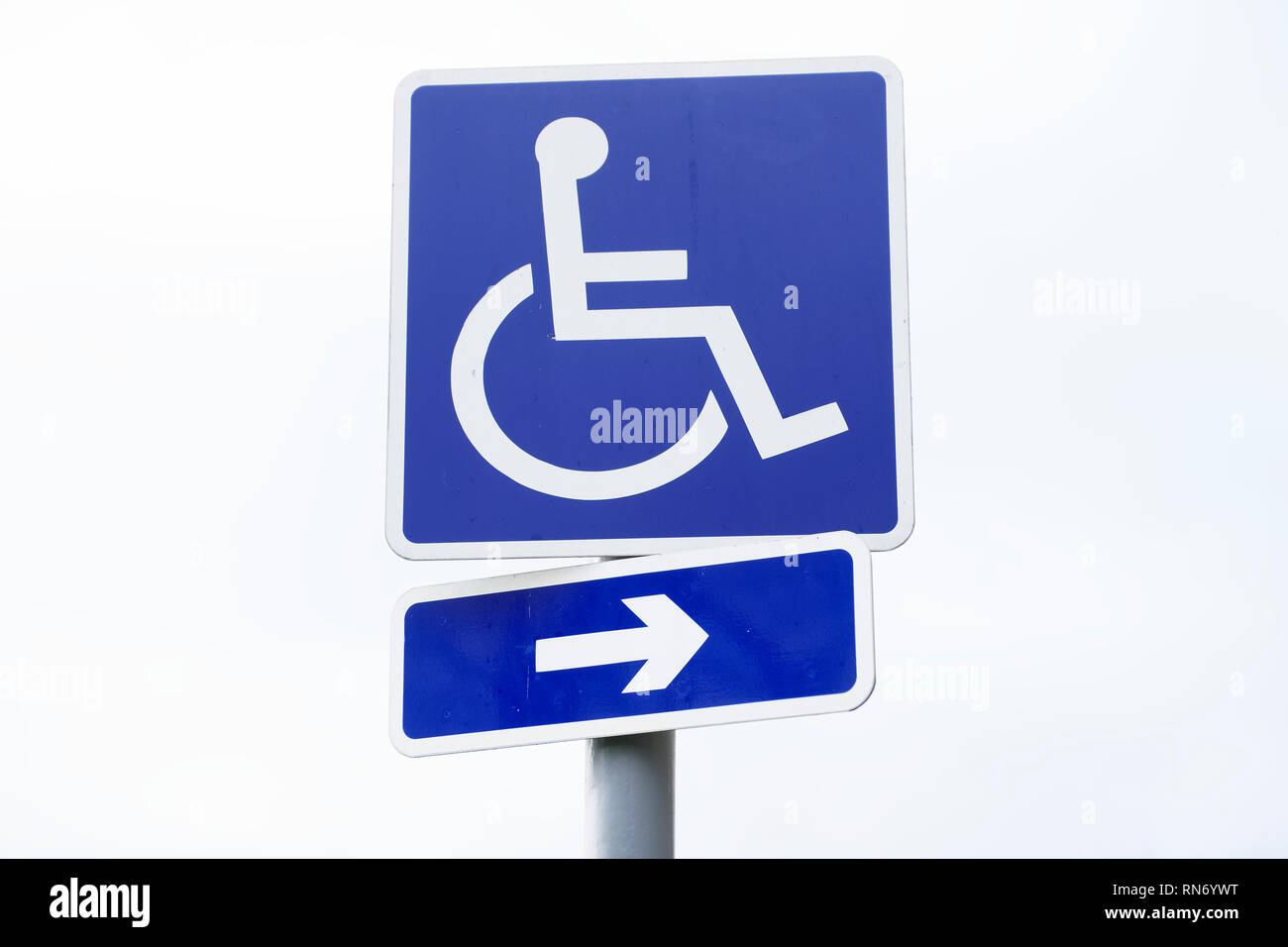 Disabled Badge Holders Only at Car Park Sign Post Stock Photo Alamy