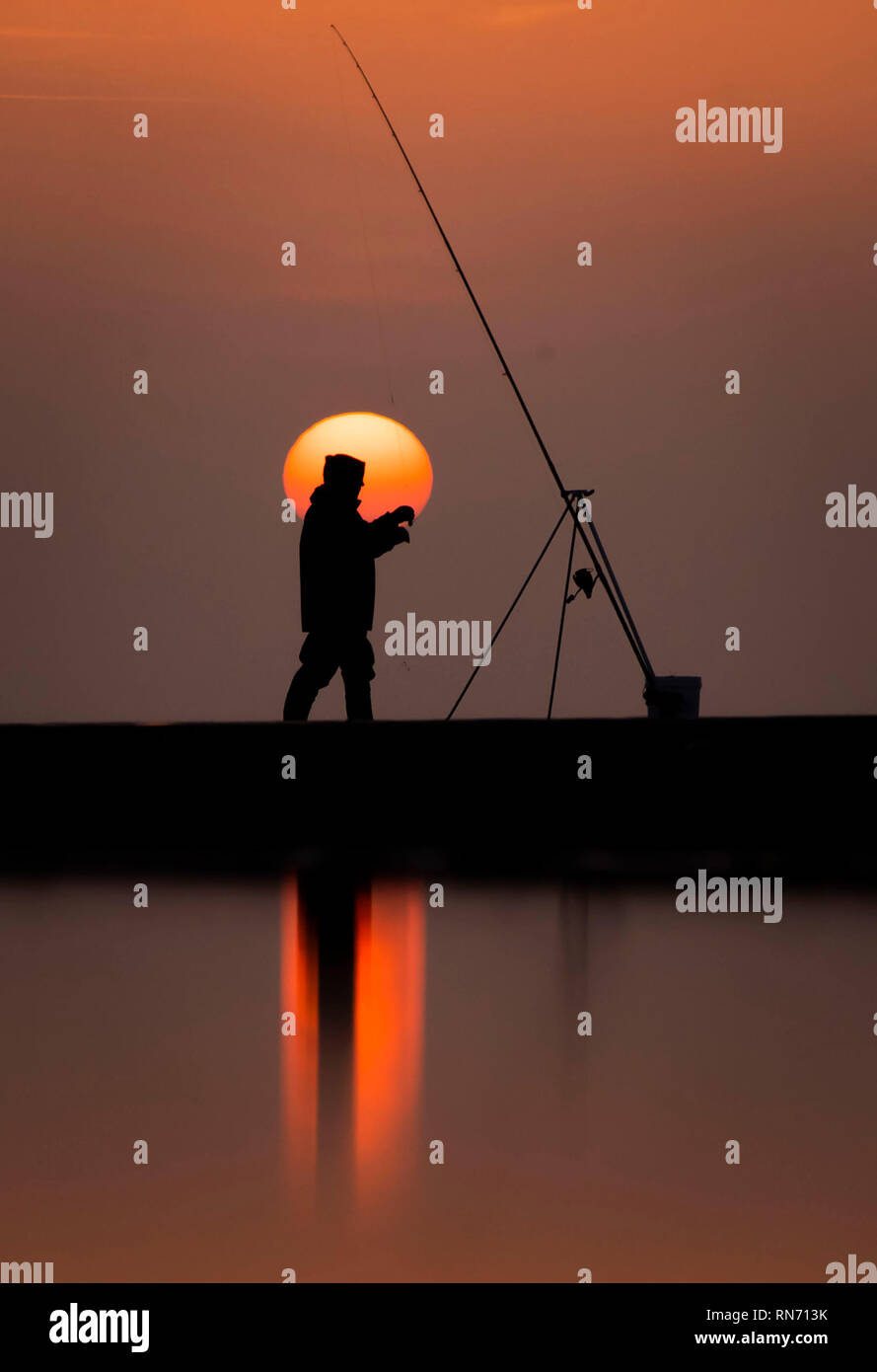 Paul Roggeman An angler competes in Europe's largest beach angling festival at the ...