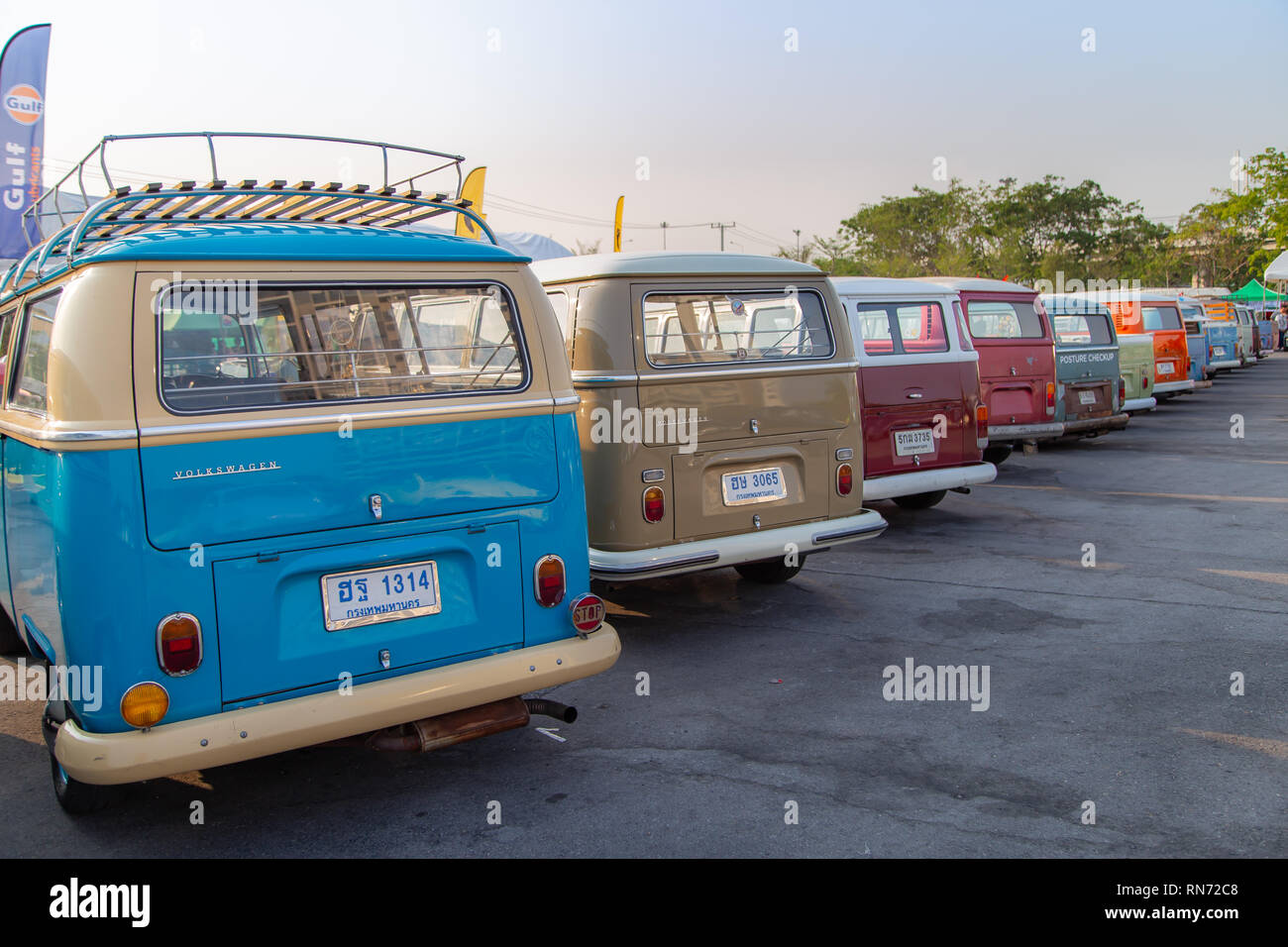 Bangkok, Thailand - February 9, 2019: Vintage VW van owners gathering at  volkswagen club meeting in Siam VW festival Stock Photo - Alamy