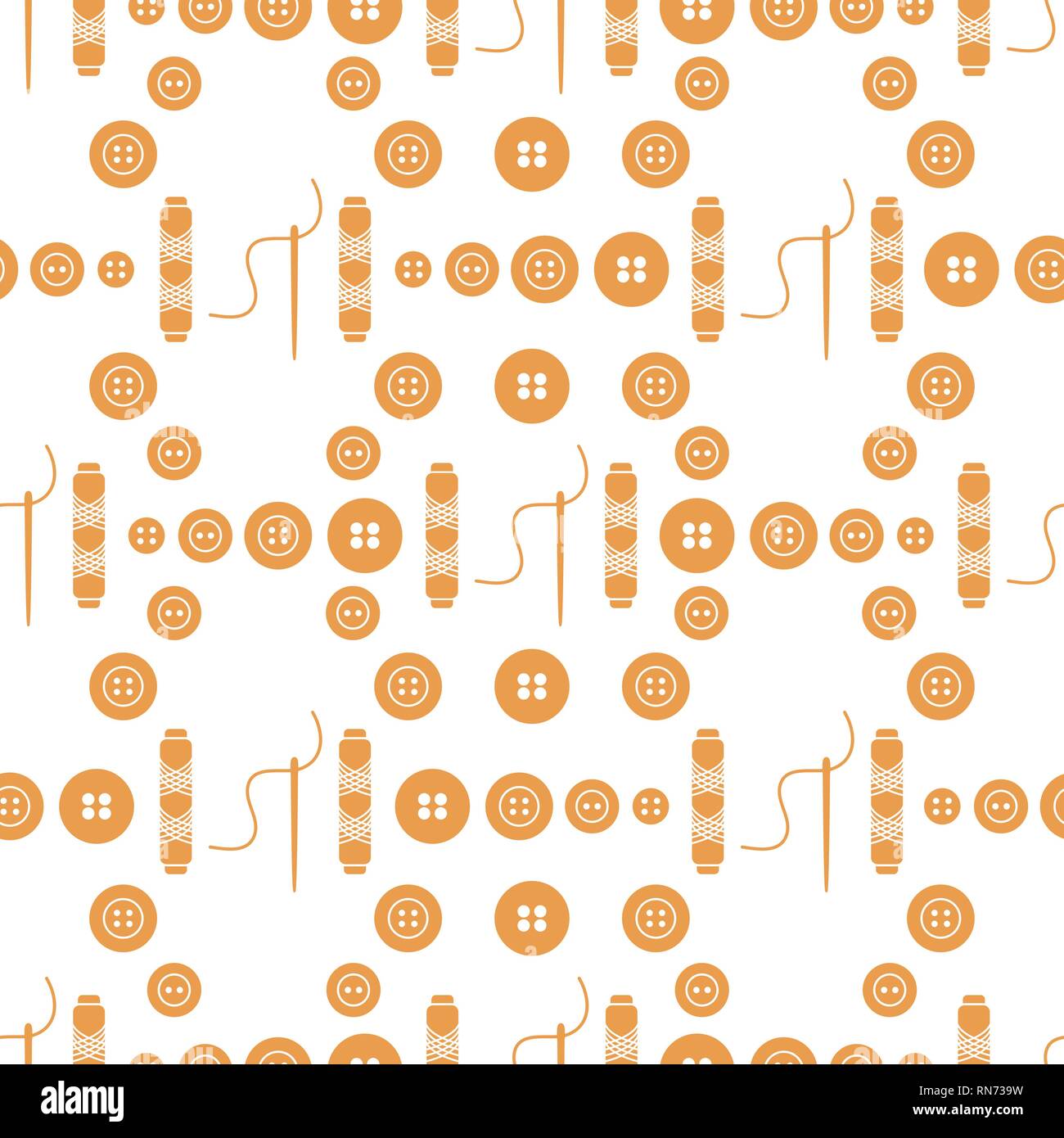 Seamless pattern with needles, buttons, threads. Sewing and needlework ...
