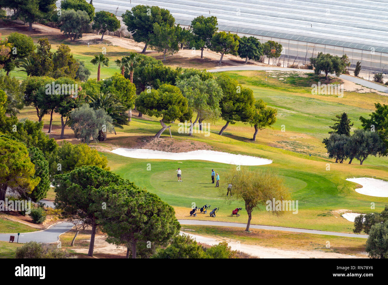 golf resort and surrounding plastic covered farmland, Mutxamel, Alicante, Costa Spain Stock Photo - Alamy