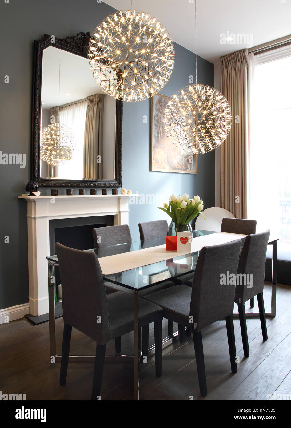 Kitchen diner in London Apartment Stock Photo