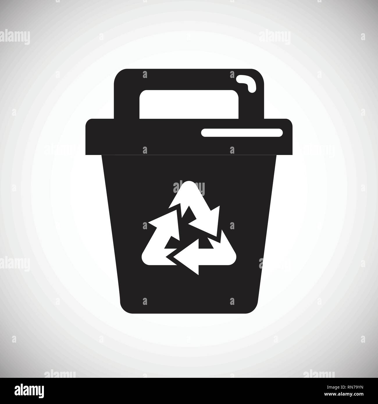 Recycling bin icon on white background for graphic and web design ...