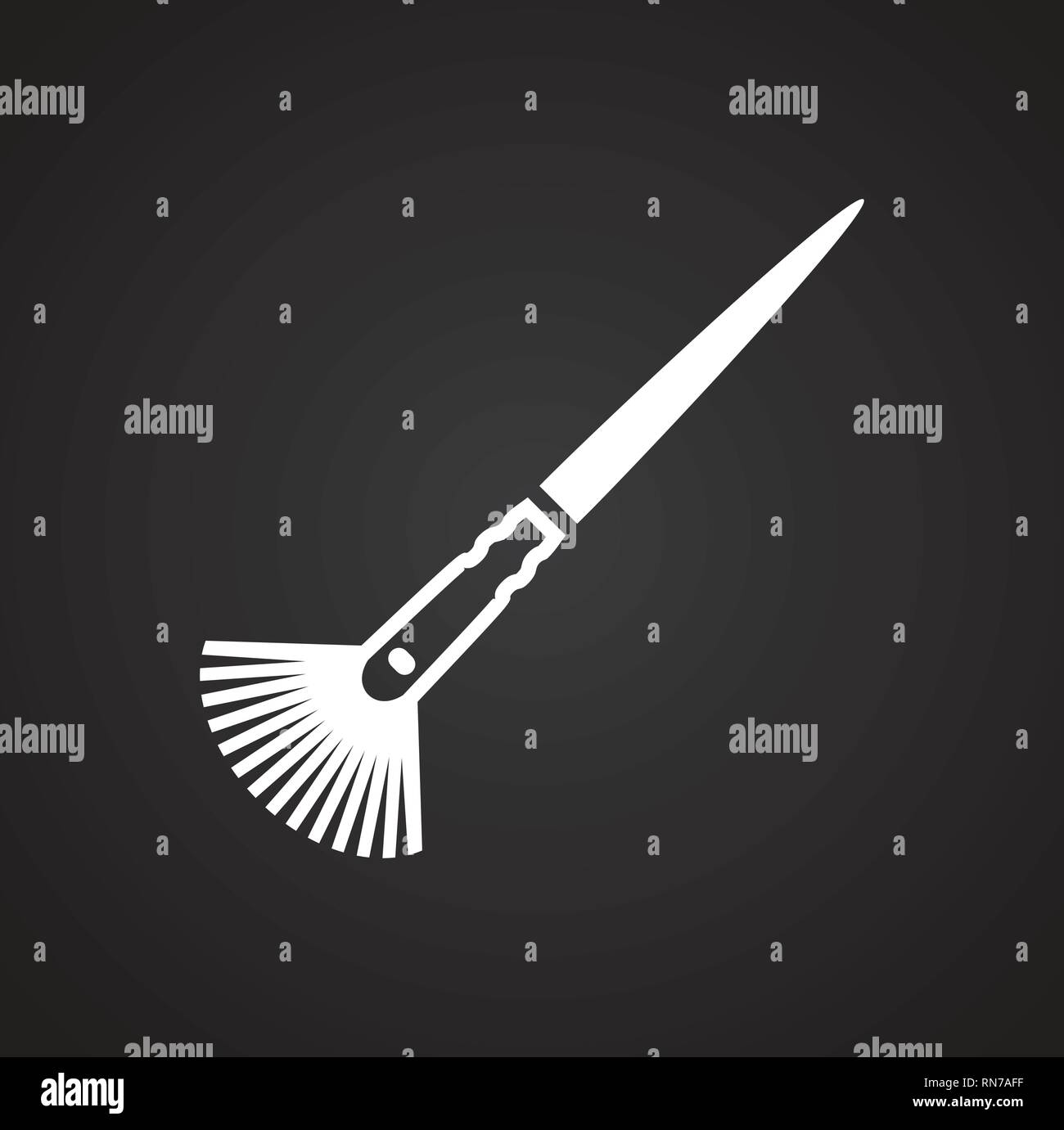 Brush icons set on black background for graphic and web design, Modern ...
