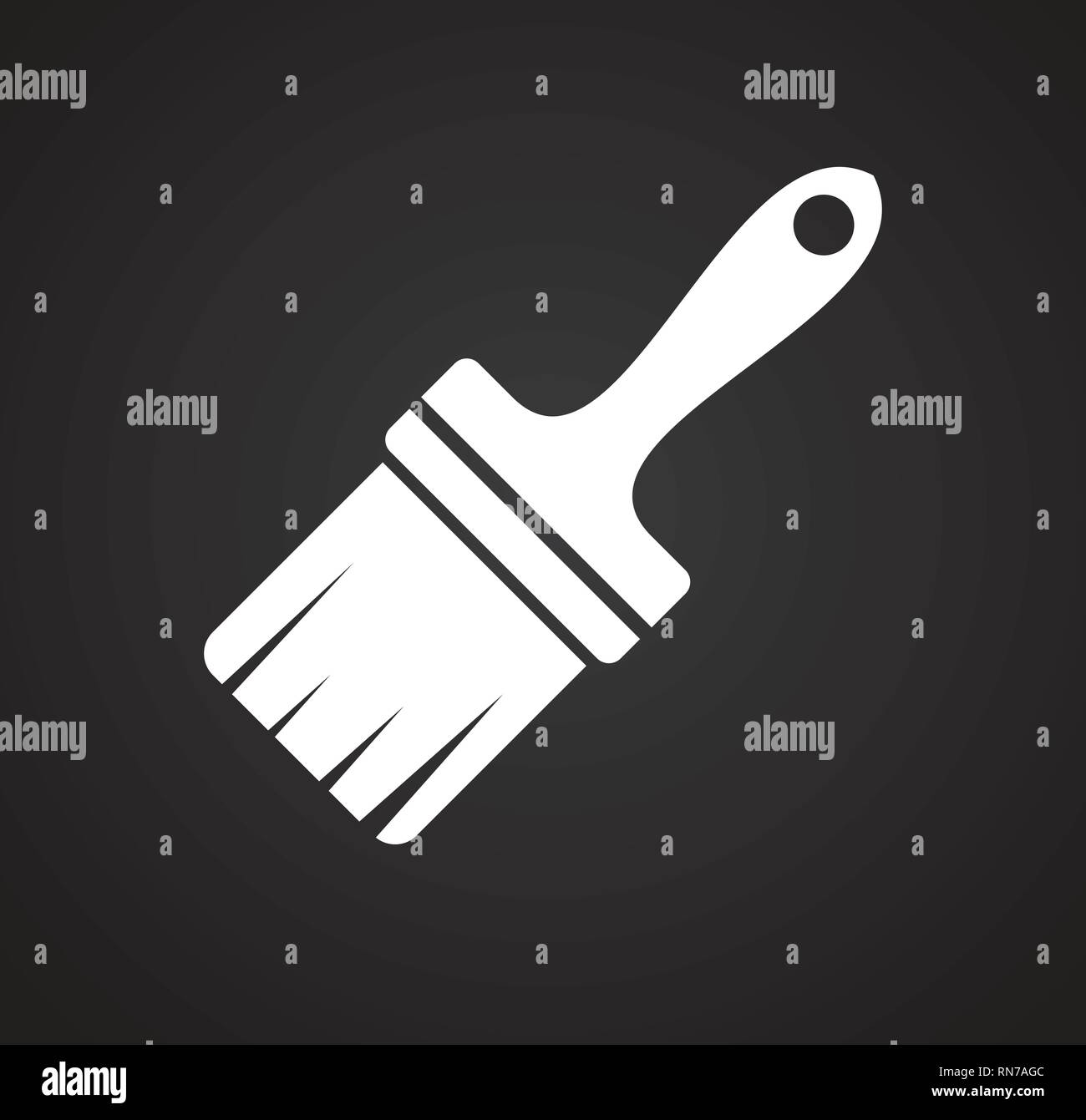 Brush icons set on black background for graphic and web design, Modern ...