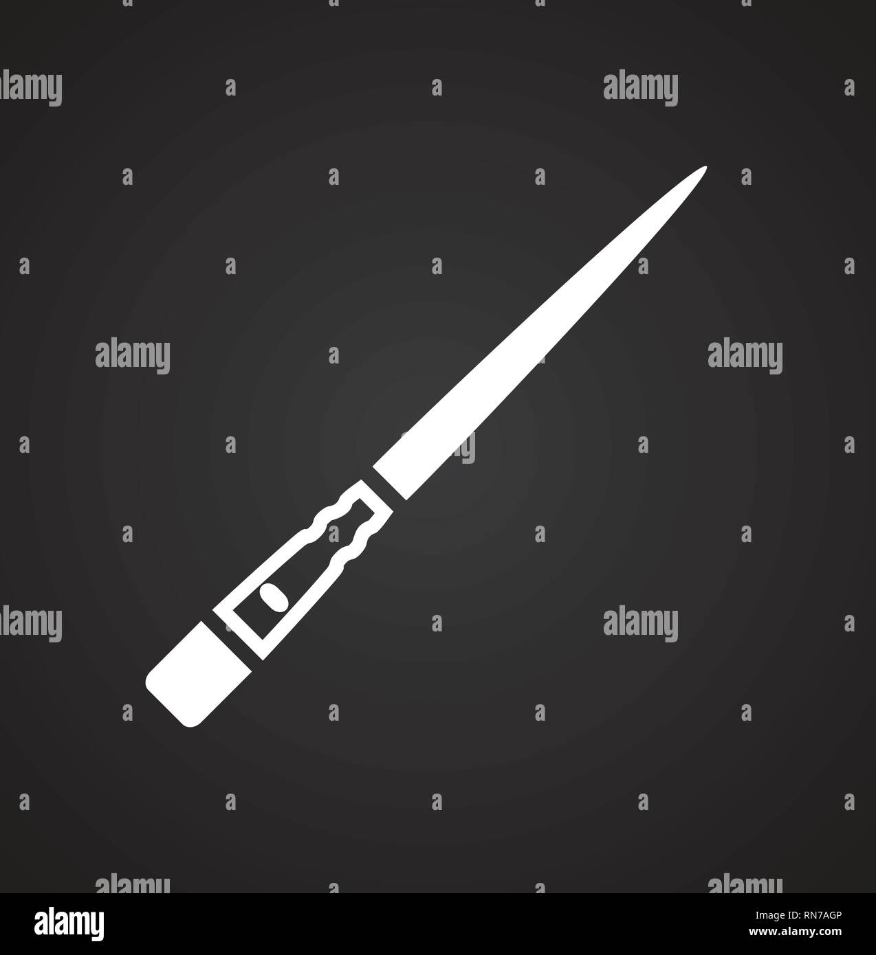 Brush icons set on black background for graphic and web design, Modern ...