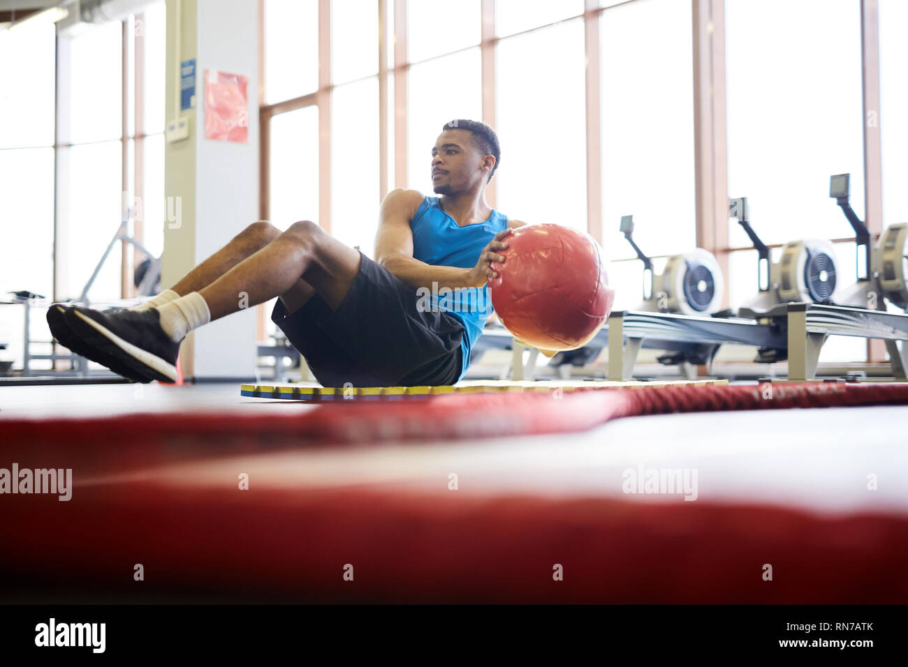 Exercising with ball Stock Photo