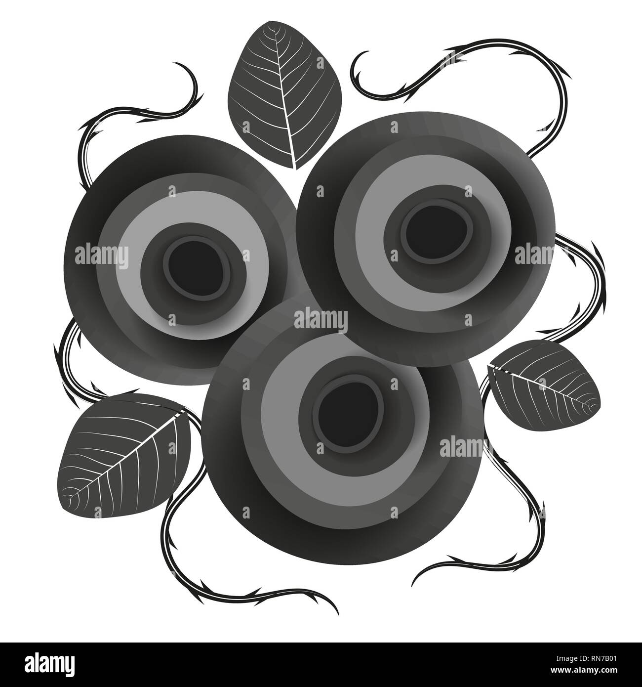Branch Of Roses On A White Background Vector Illustration Stock Vector ...