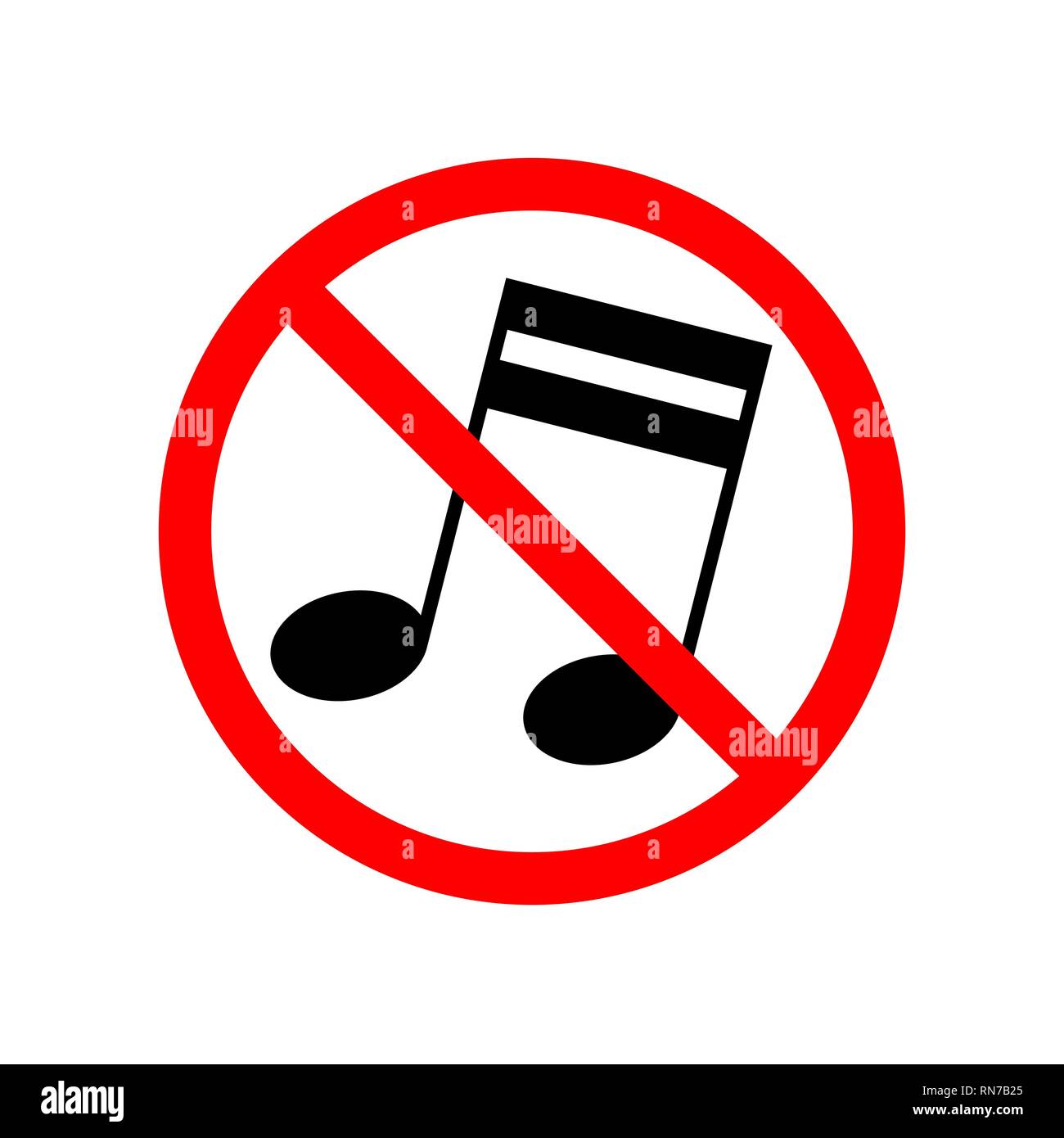 Music are not allowed, red forbidden sign on white Stock Vector Image ...