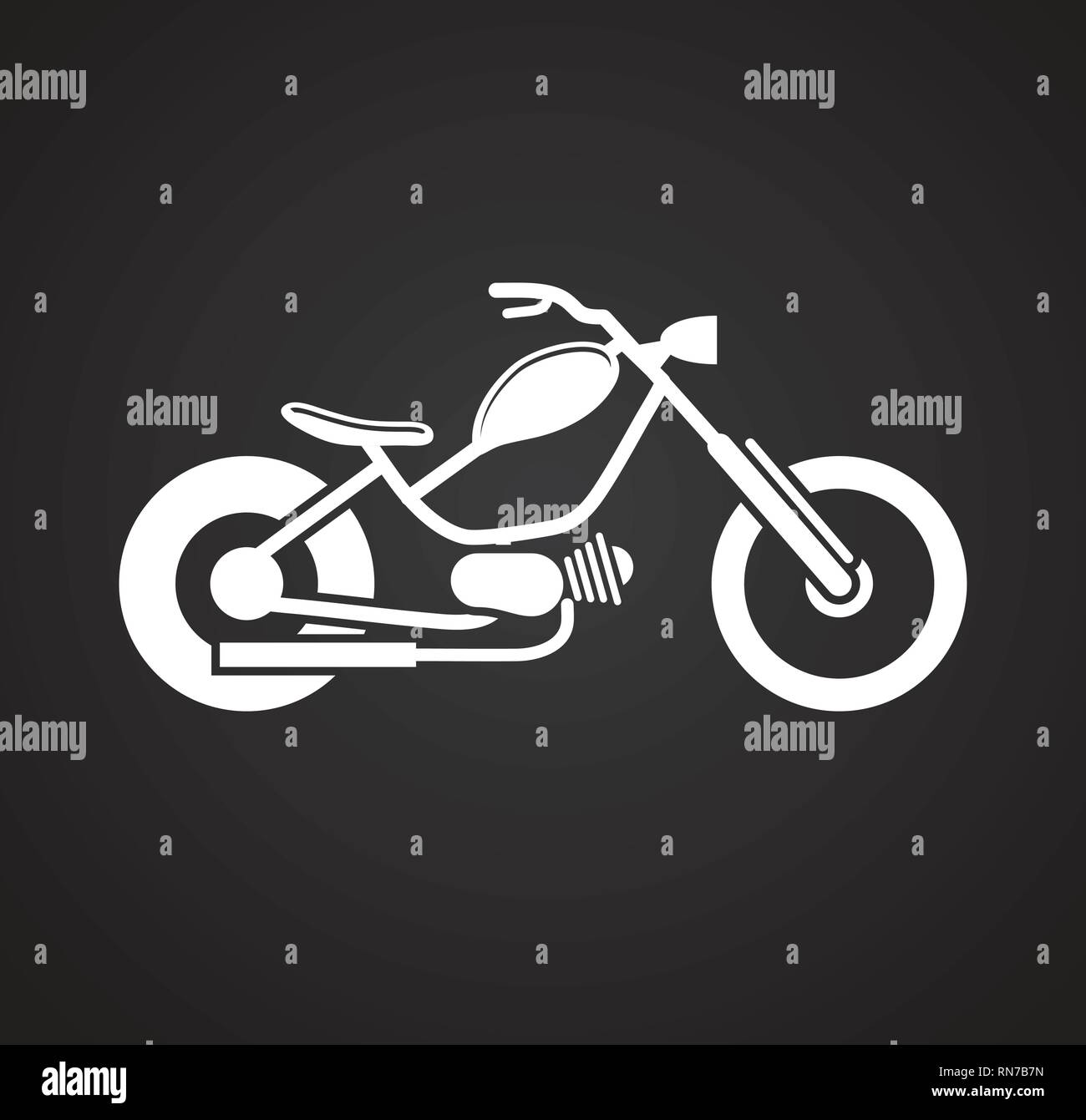 Classic Motorcycle icon on black background for graphic and web design, Modern simple vector sign. Internet concept. Trendy symbol for website design web button or mobile app. Stock Vector