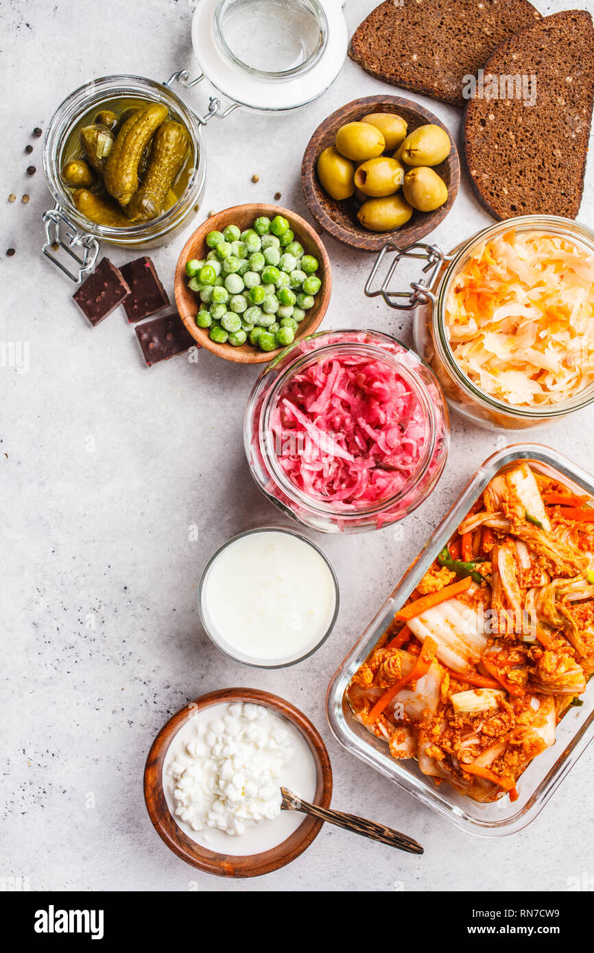 Probiotics Food Background Kimchi Beet Sauerkraut Sauerkraut
