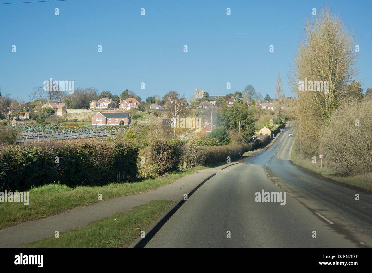 Street view of the village of Linton on the hill and the surrounding