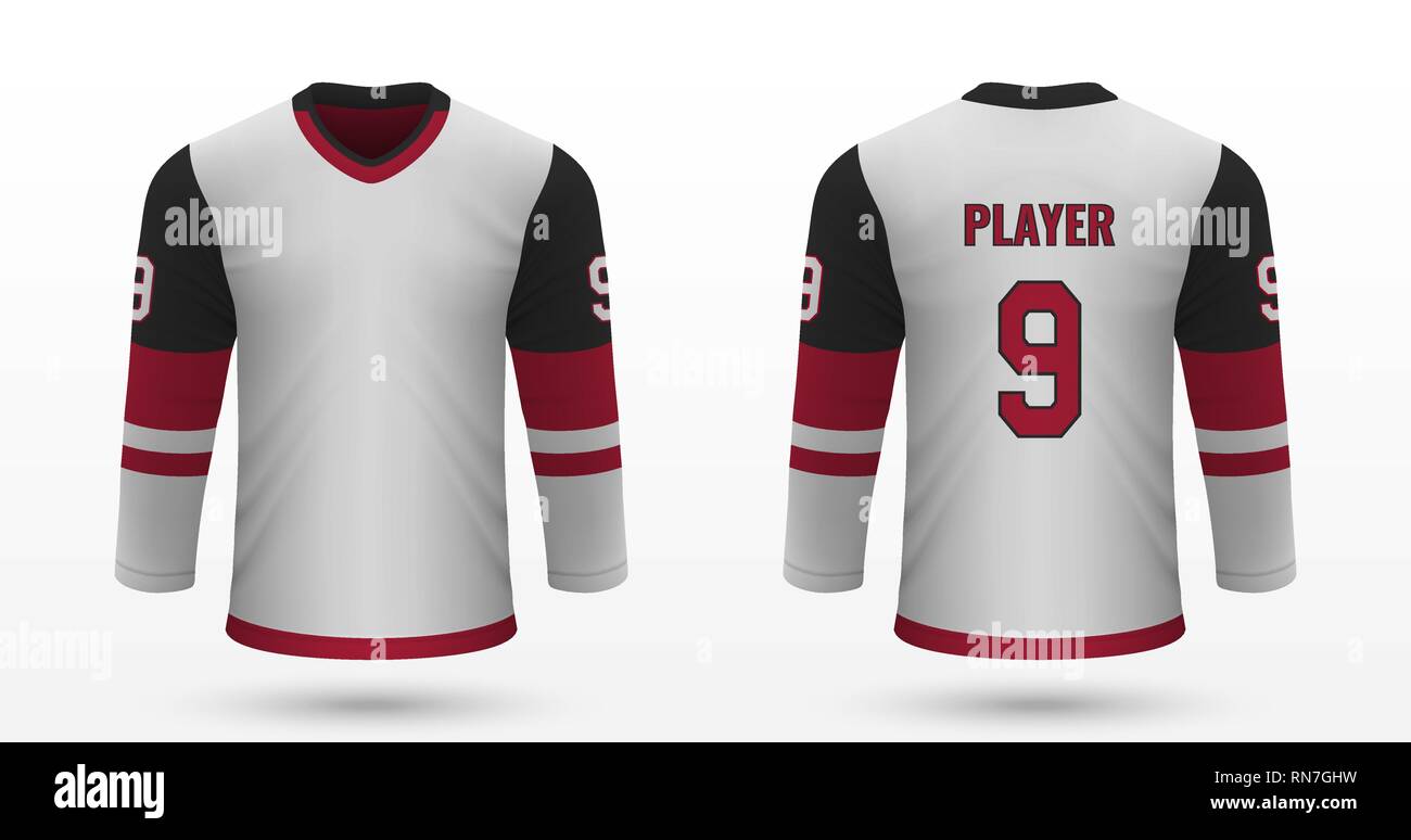 Realistic hockey kit team USA, shirt template for ice hockey jersey. Vector  illustration Stock Vector Image & Art - Alamy