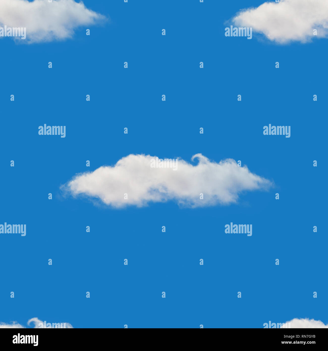 White fluffy cloud in the blue sky seamless photo texture background Stock Photo