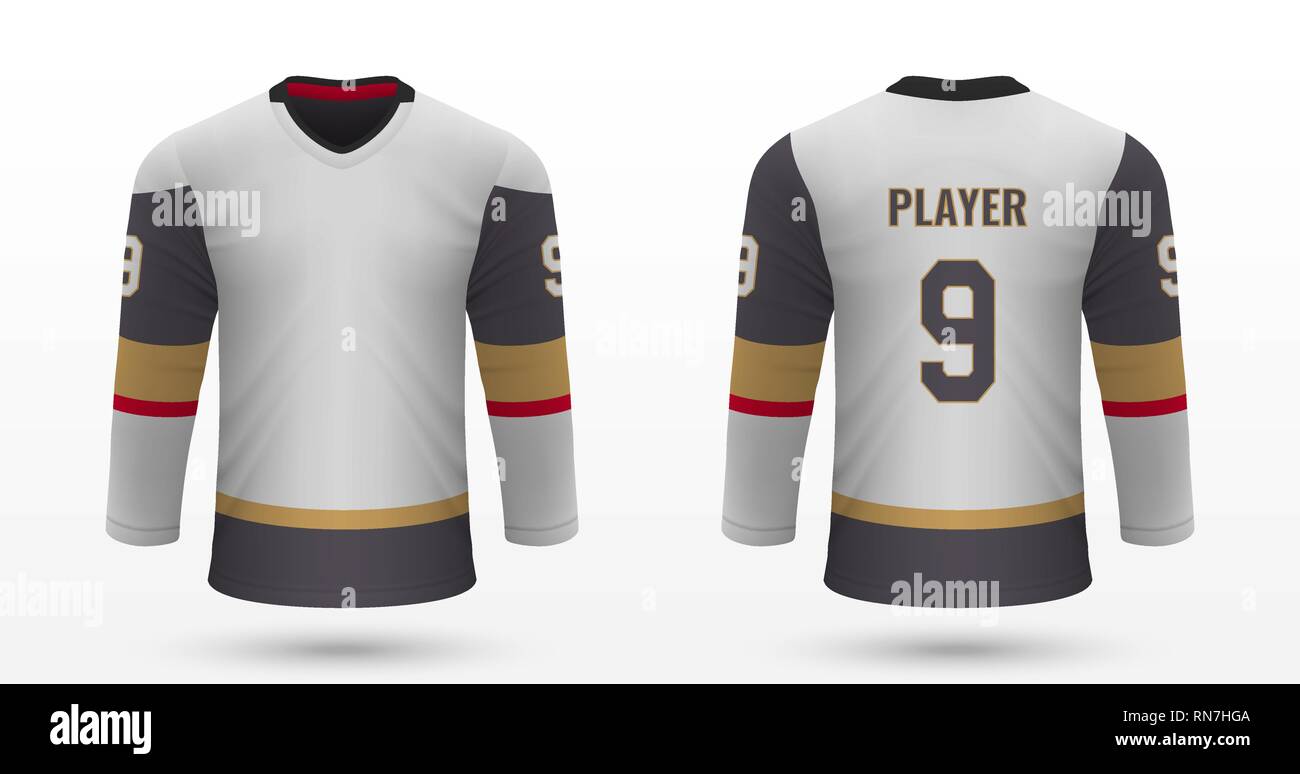 Realistic Sport Shirt Vegas Golden Knights Jersey Template For Ice Hockey Kit Vector Illustration Stock Vector Image Art Alamy