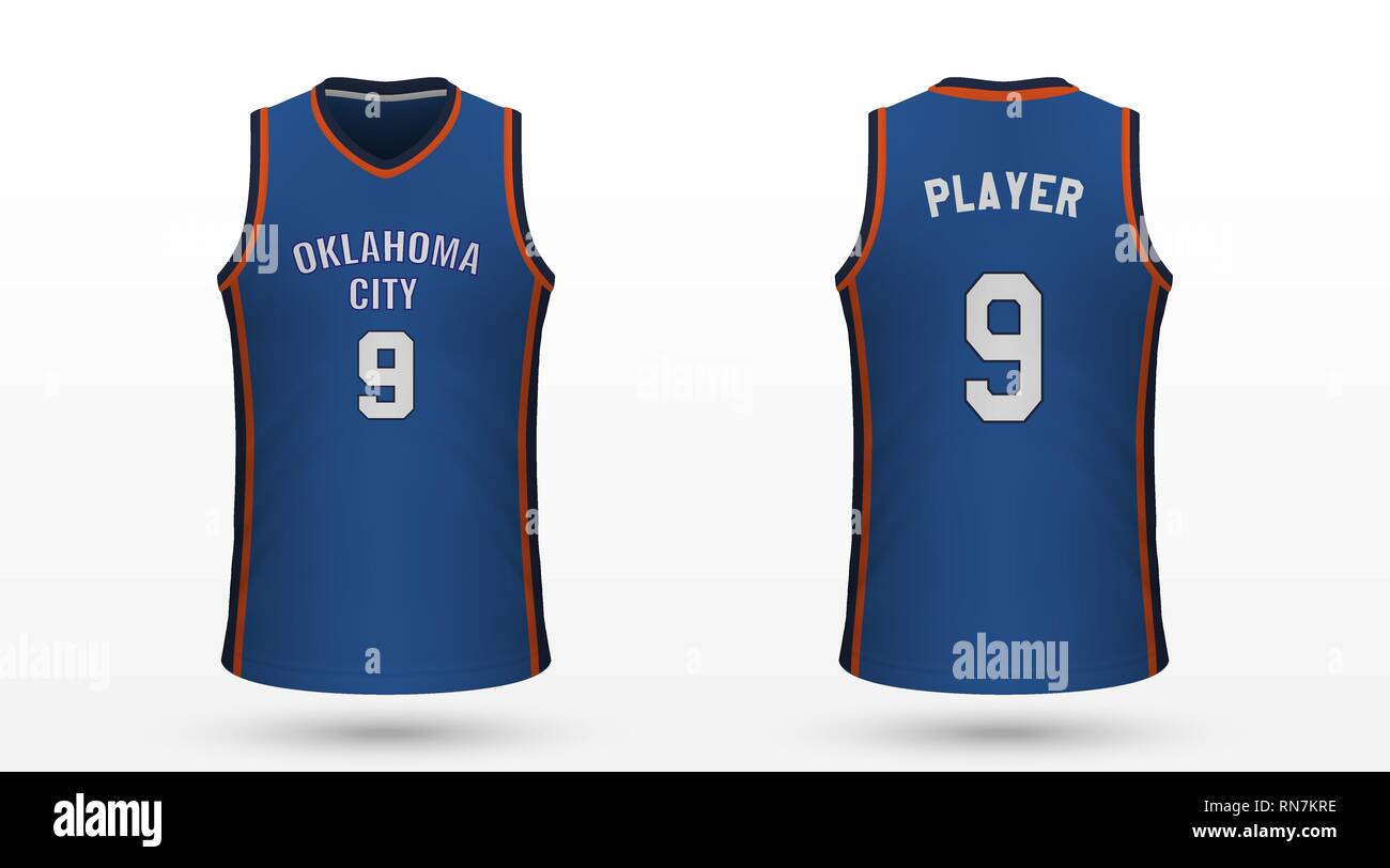 Realistic sport shirt Oklahoma City Thunder, jersey template for basketball  kit. Vector illustration Stock Vector Image & Art - Alamy