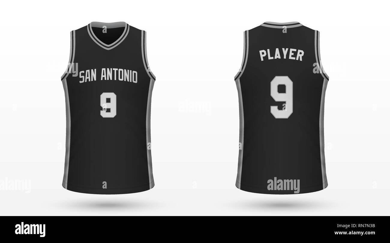 Realistic sport shirt San Antonio Spurs, jersey template for basketball kit. Vector illustration Stock Vector