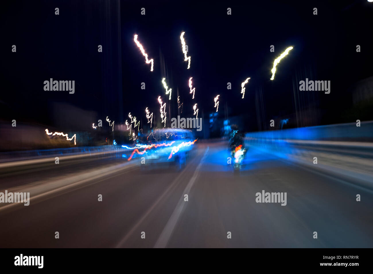 Random Shadowed Driving Looks like a view from eyes of a drunken driver, long exposure road ...