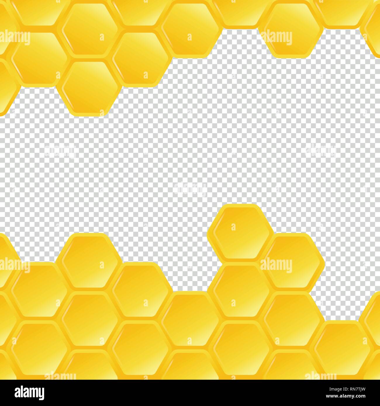 Honeycombs on transparent background. Vector Illustration Stock Vector