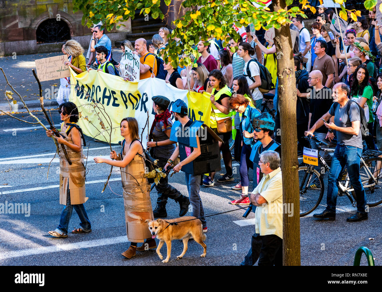 October 2018, Strasbourg, Alsace, France, protest march against the climate global warming Stock Photo