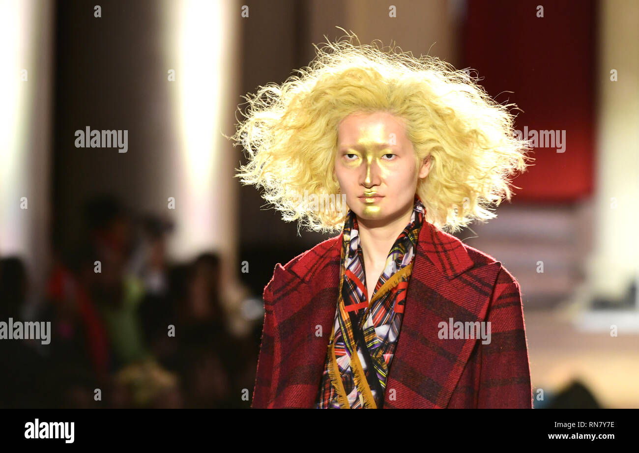 Models on the catwalk during the Vivienne Westwood Autumn/Winter 2019 London Fashion Week show at Smith Sq Sunday February 17, 2019. Photo credit should read: Ian West/PA Wire Stock Photo
