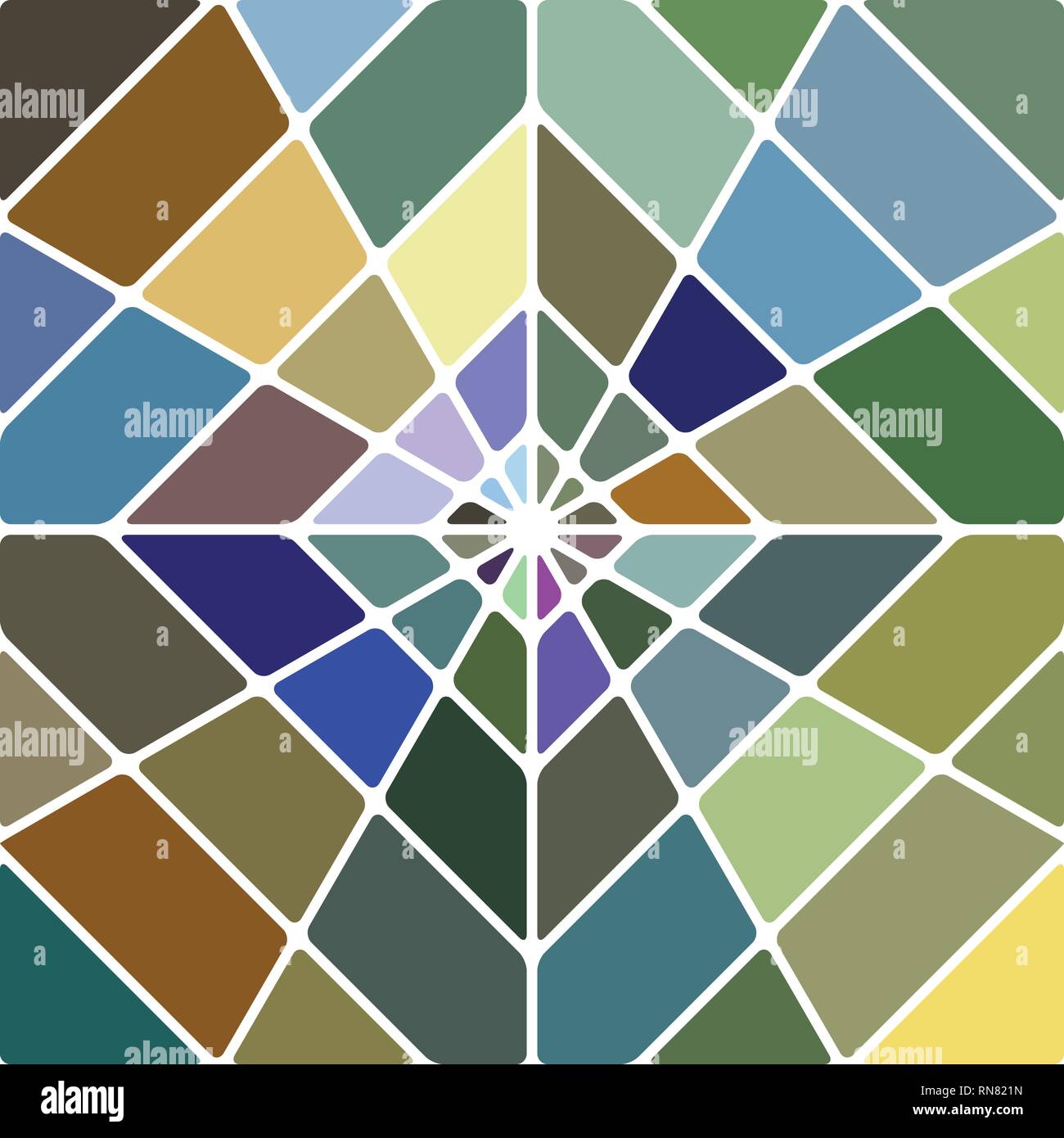 abstract vector stained-glass mosaic background - blue and brown ...