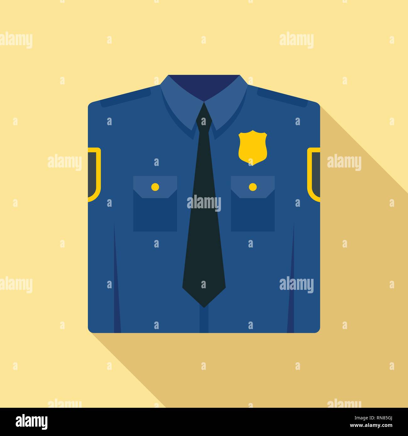 Police uniform icon. Flat illustration of police uniform vector icon for web design Stock Vector