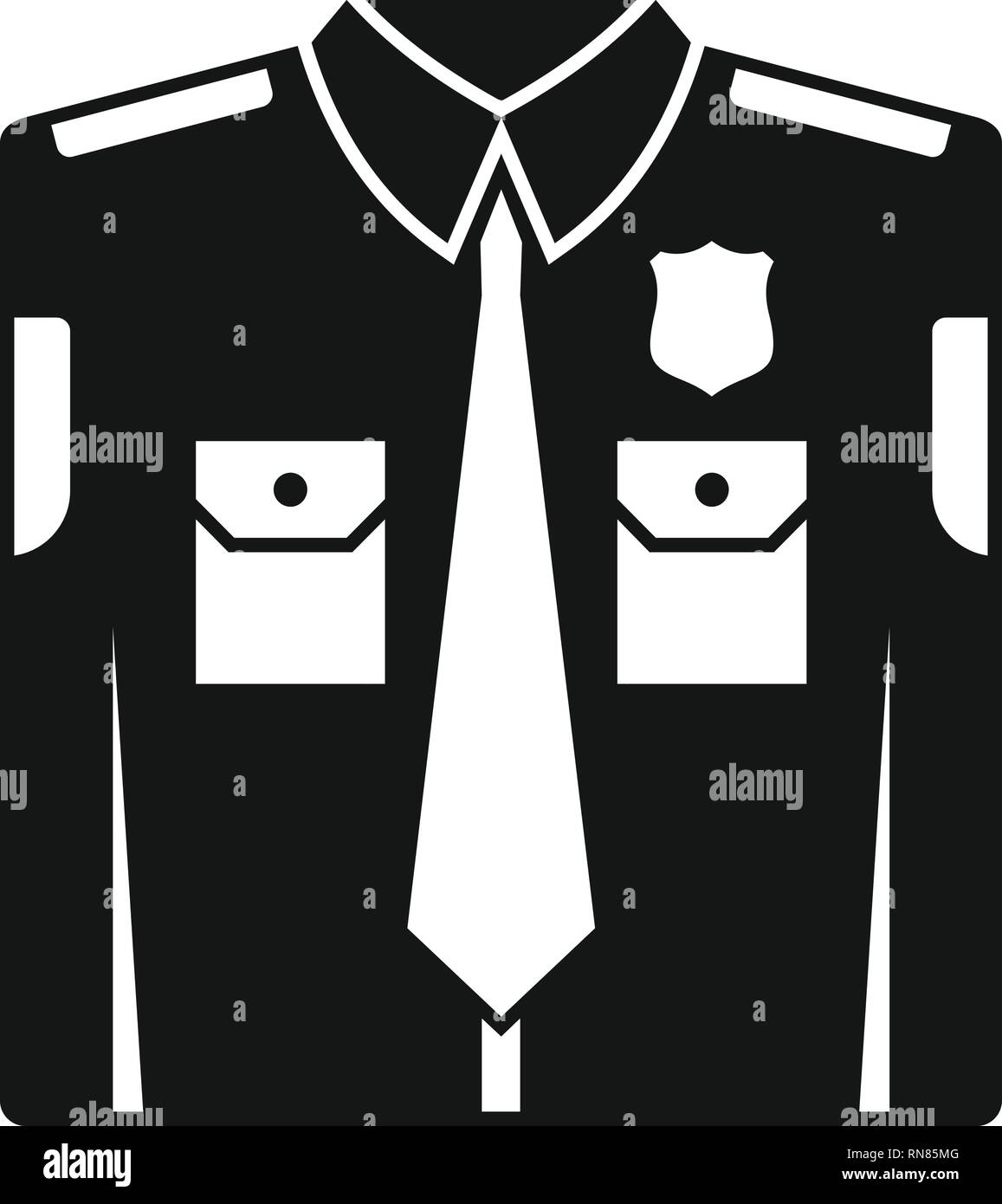 Police uniform icon. Simple illustration of police uniform vector icon for web design isolated on white background Stock Vector