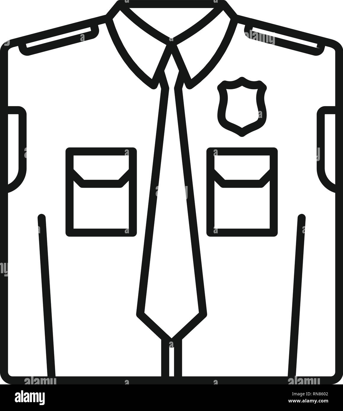 Police uniform icon. Outline police uniform vector icon for web design isolated on white background Stock Vector