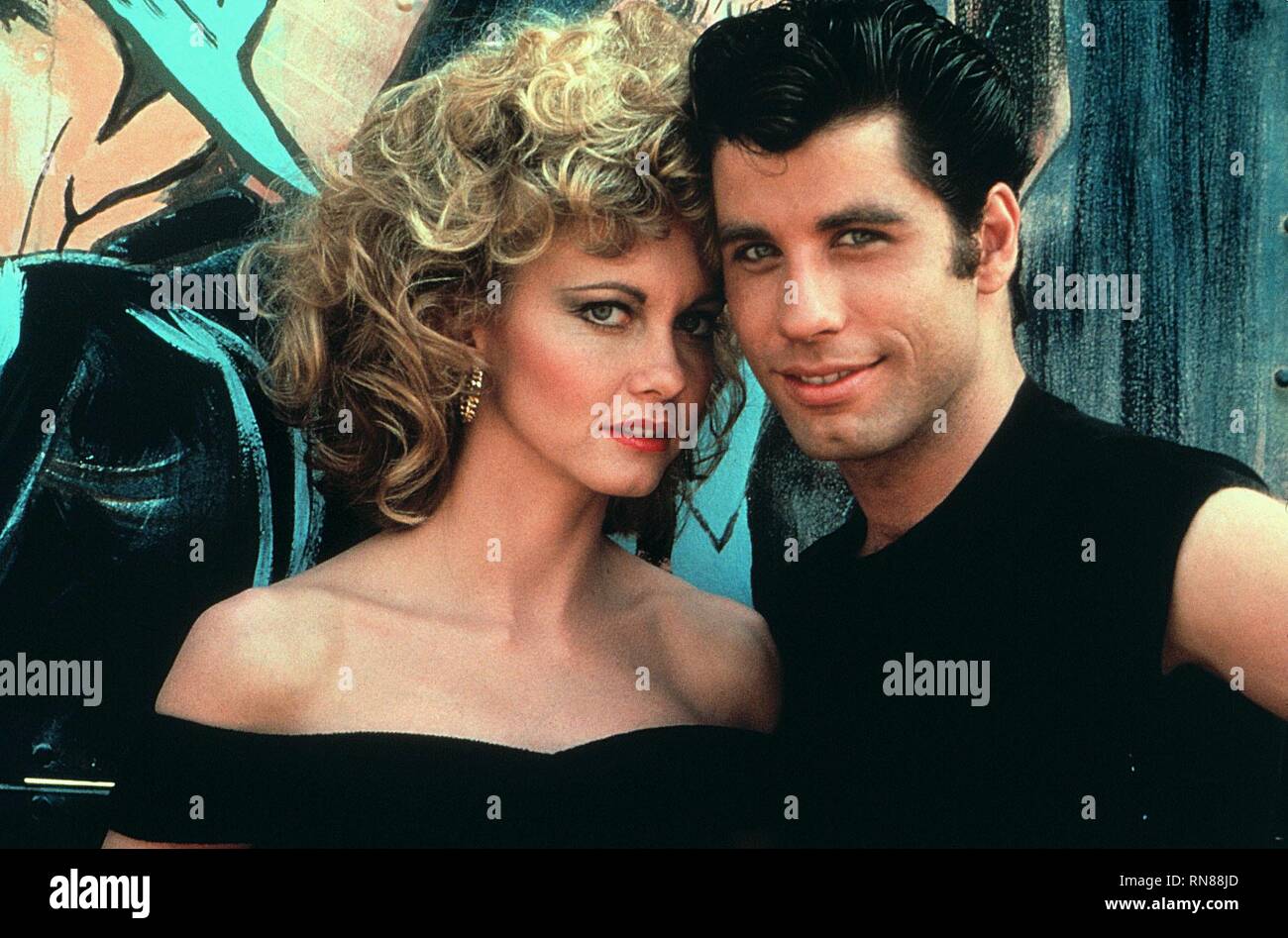 John Travolta Olivia Newton John Grease High Resolution Stock