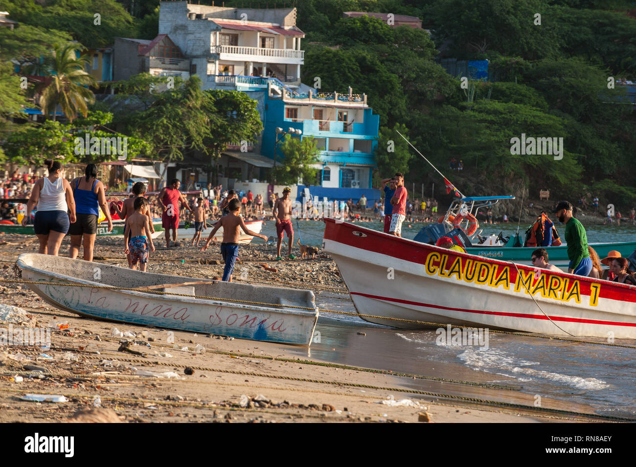 Taganga, Santa Marta, Colombia: fishing village. Stock Photo
