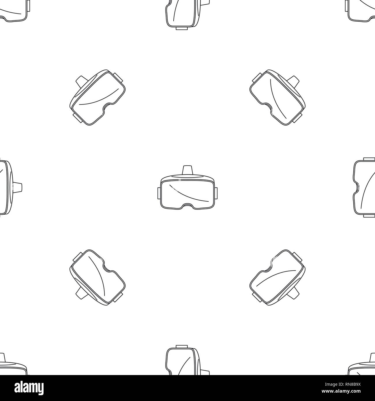 Vr glasses headset pattern seamless vector repeat geometric for any web design Stock Vector