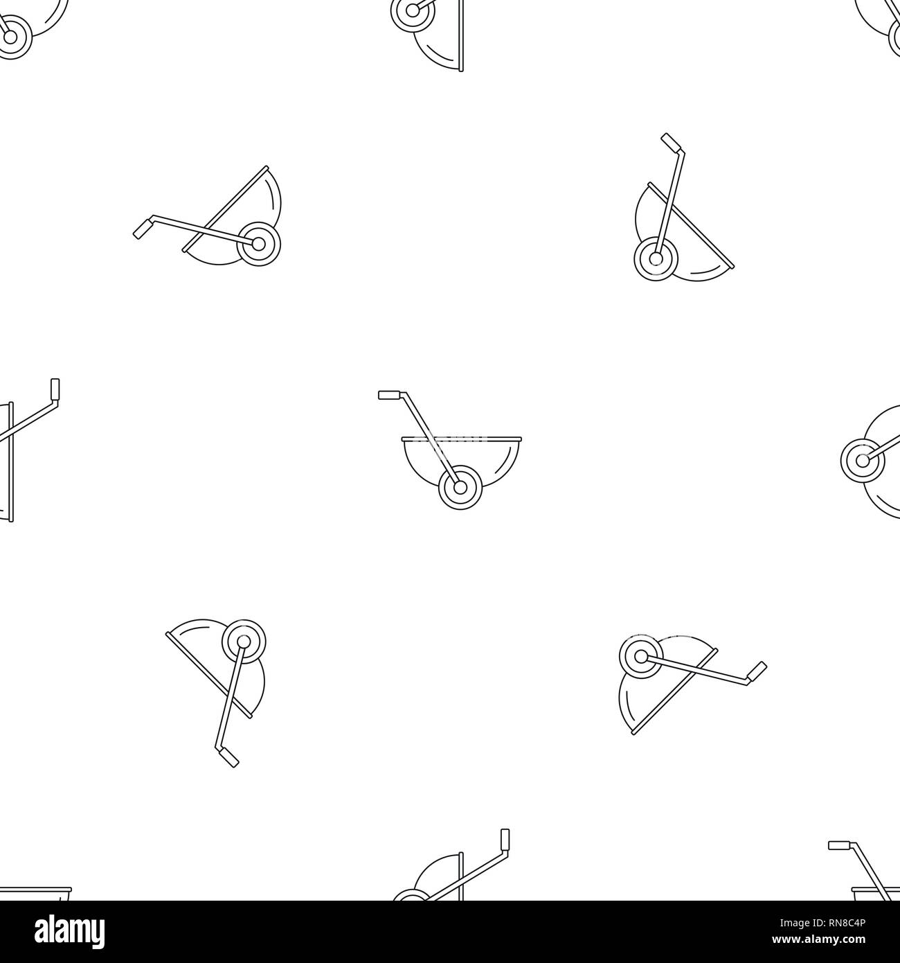 Small wheelbarrow pattern seamless vector repeat geometric for any web design Stock Vector