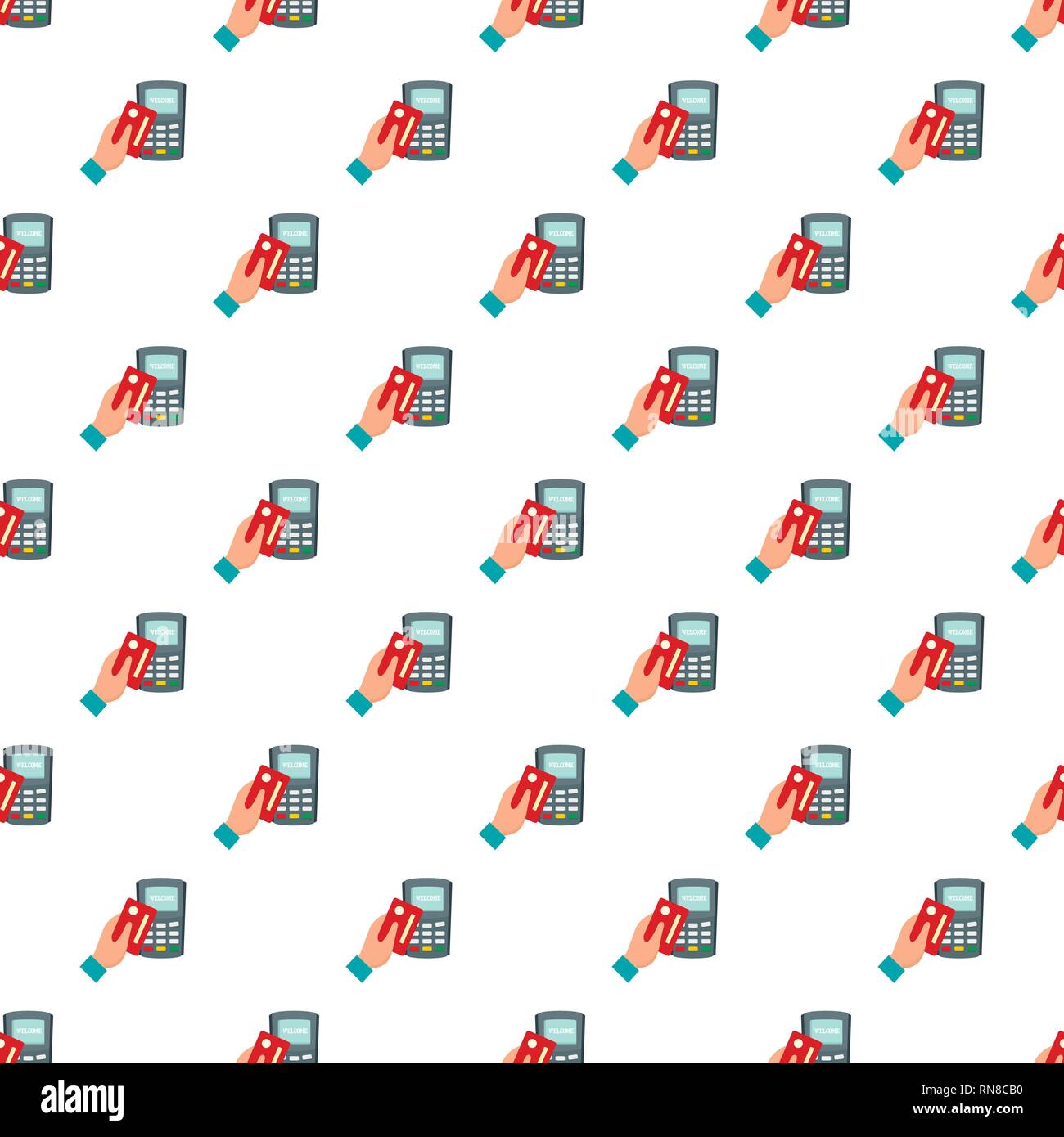 Credit card pay device pattern seamless vector repeat for any web design Stock Vector