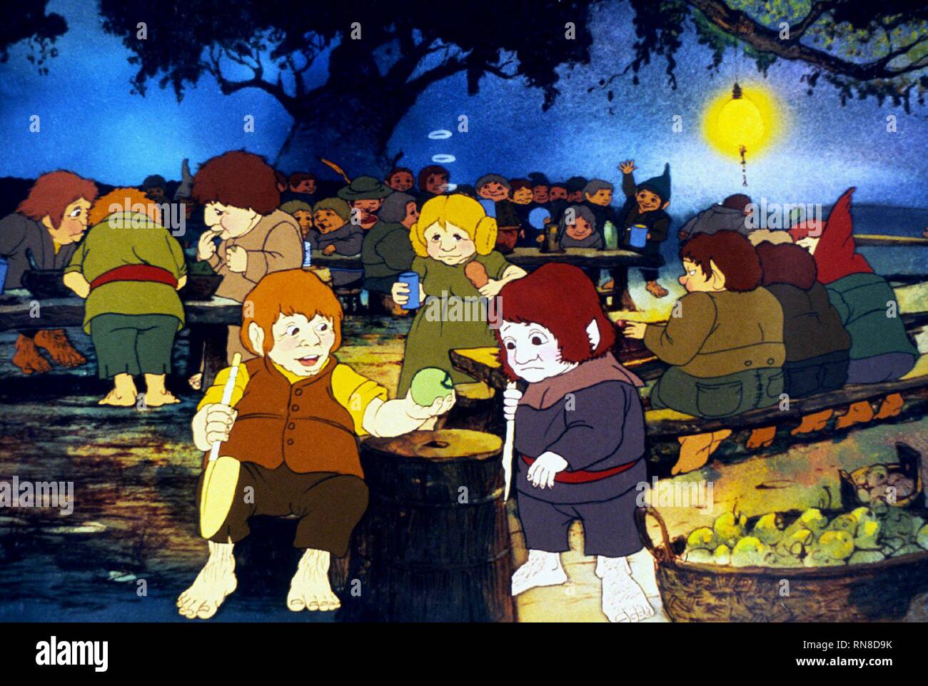 HOBBIT SCENE, THE LORD OF THE RINGS, 1978 Stock Photo