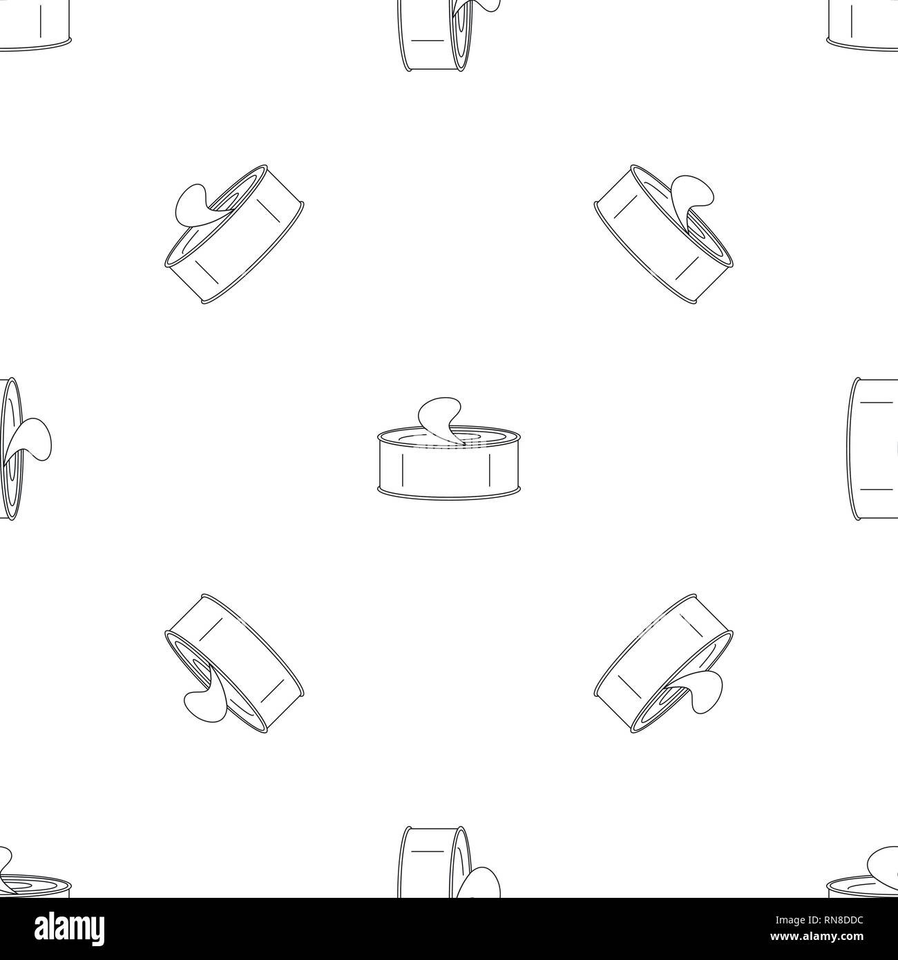 Open tin can pattern seamless vector repeat geometric for any web design Stock Vector