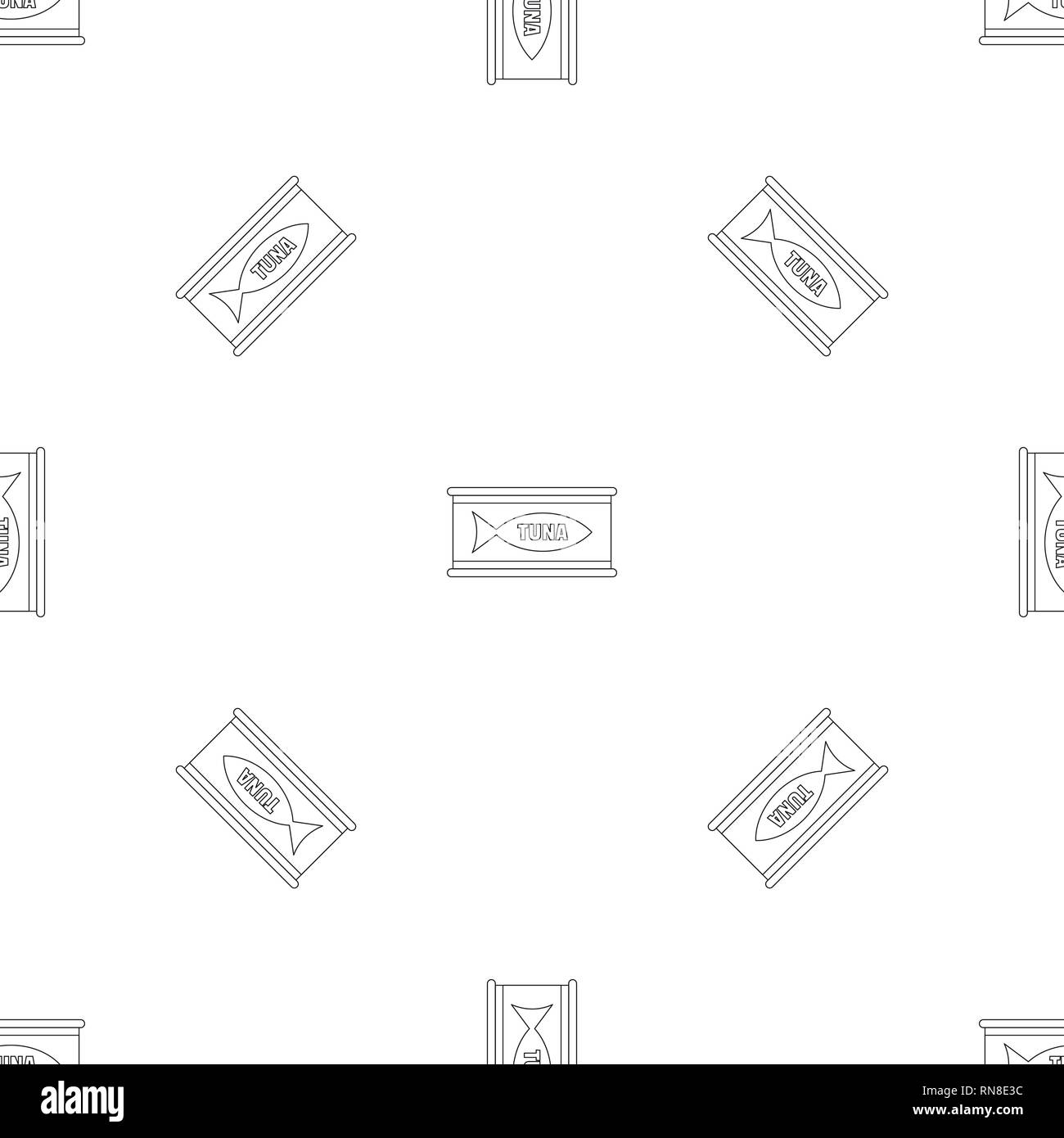 Tuna tin can pattern seamless vector repeat geometric for any web design Stock Vector