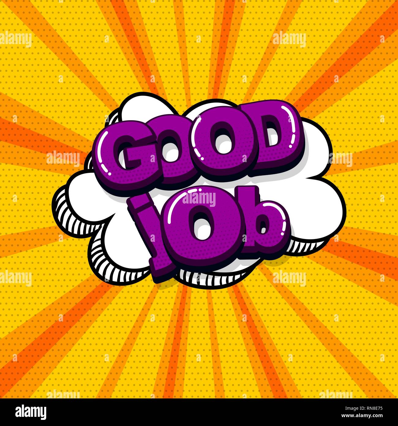 Good Job Work Comic Text Sound Effects Pop Art Style Vector