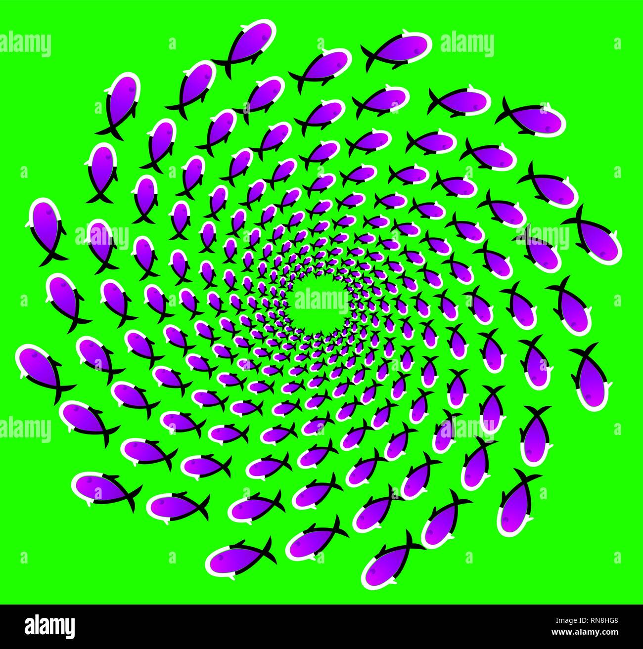 optical illusion with blue fish. vector illustration Stock Vector Image ...