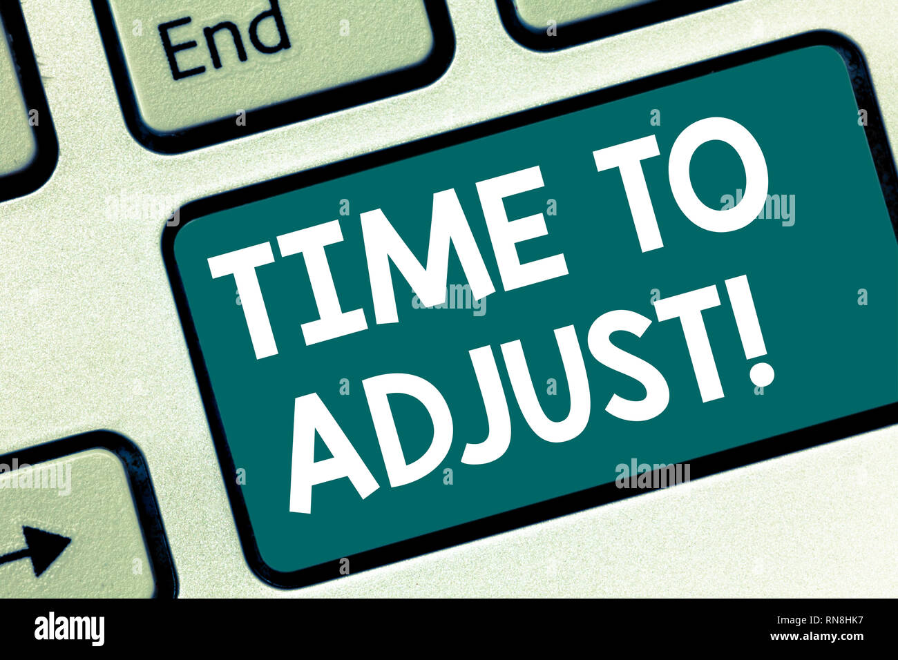 Handwriting text writing Time To Adjust. Concept meaning Right moment