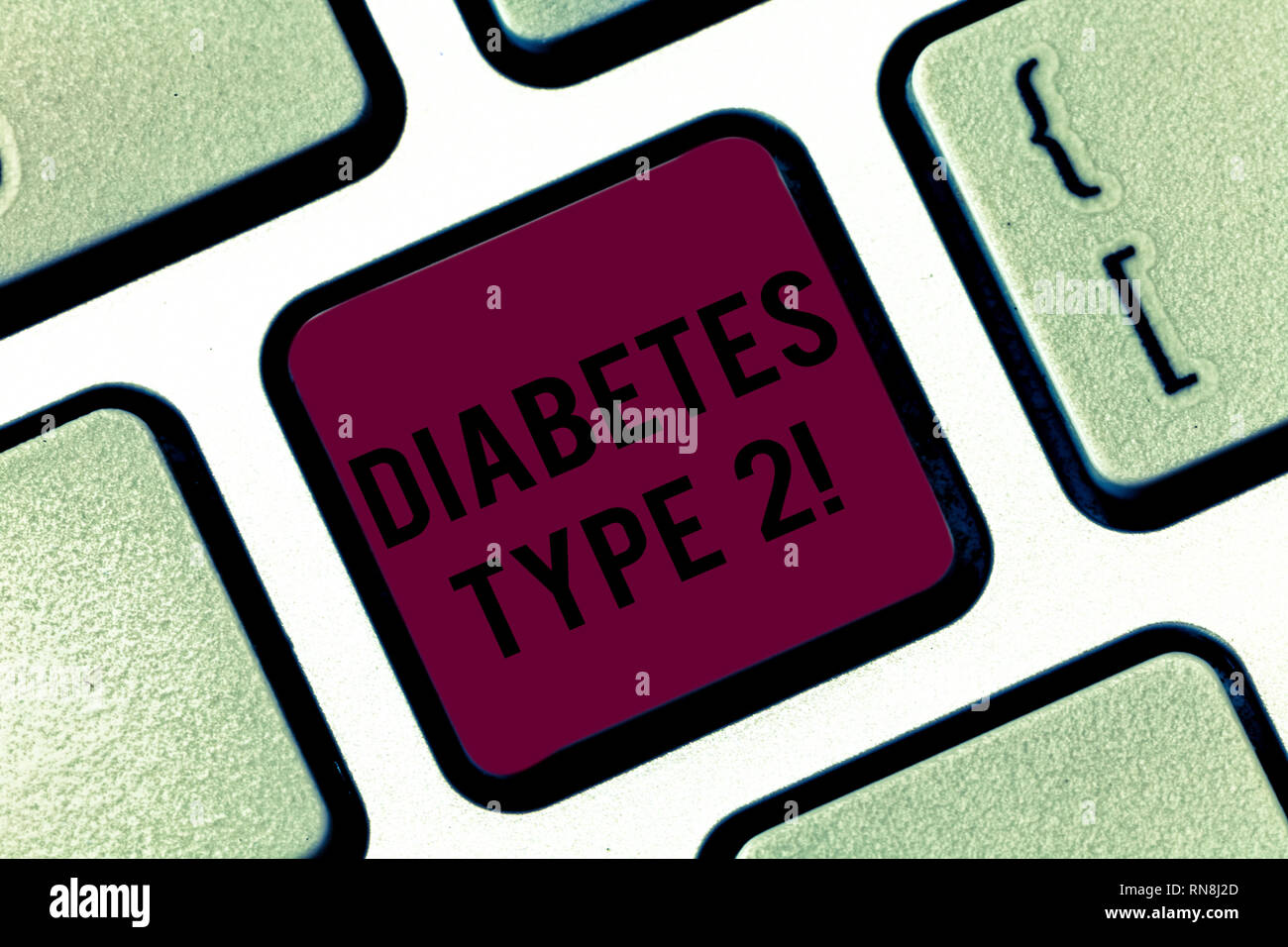 Handwriting text Diabetes Type 2. Concept meaning condition which body ...