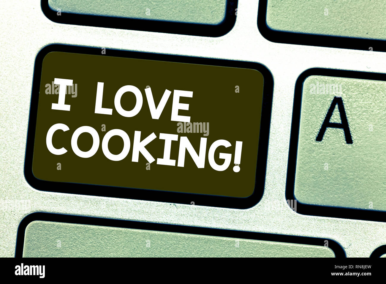 Handwriting Text Writing I Love Cooking Concept Meaning Having Affection For Culinary Arts Prepare Foods And Desserts Keyboard Key Intention To Creat Stock Photo Alamy