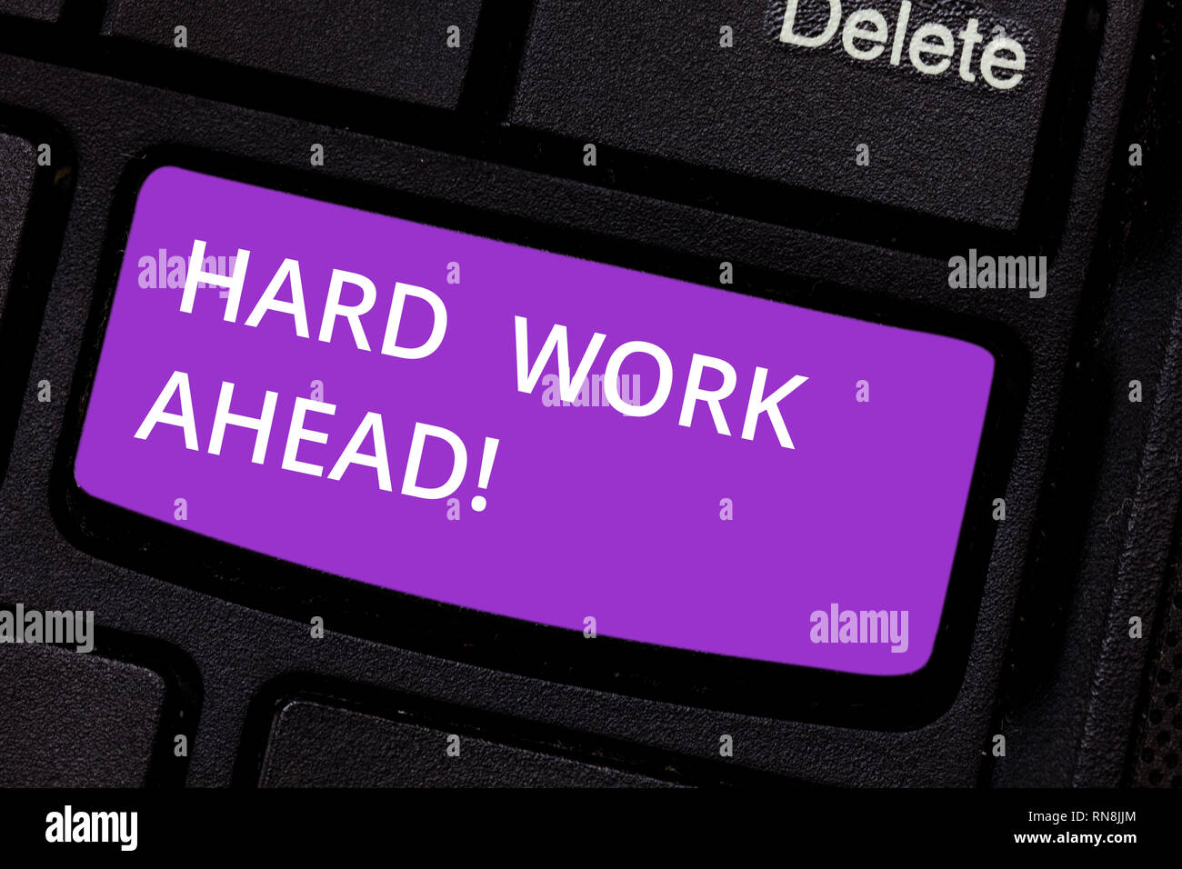 Work Expected Sign Text sign showing Hard Work Ahead. Conceptual photo A lot of job ...