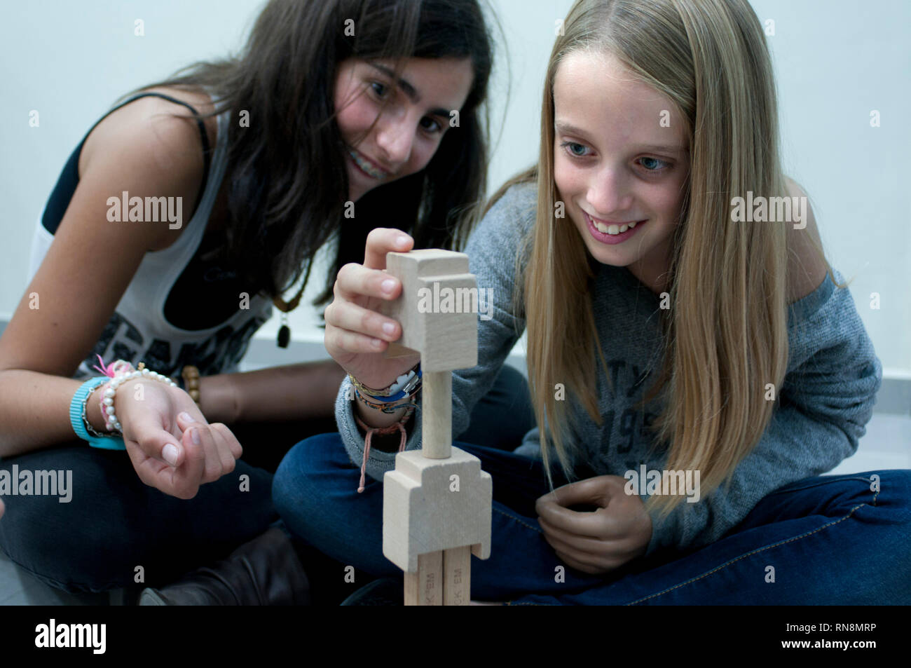 Some 4,500 Spanish children wear prostheses because they were born without a limb, or because they have suffered a traumatic amputation, or because of Stock Photo